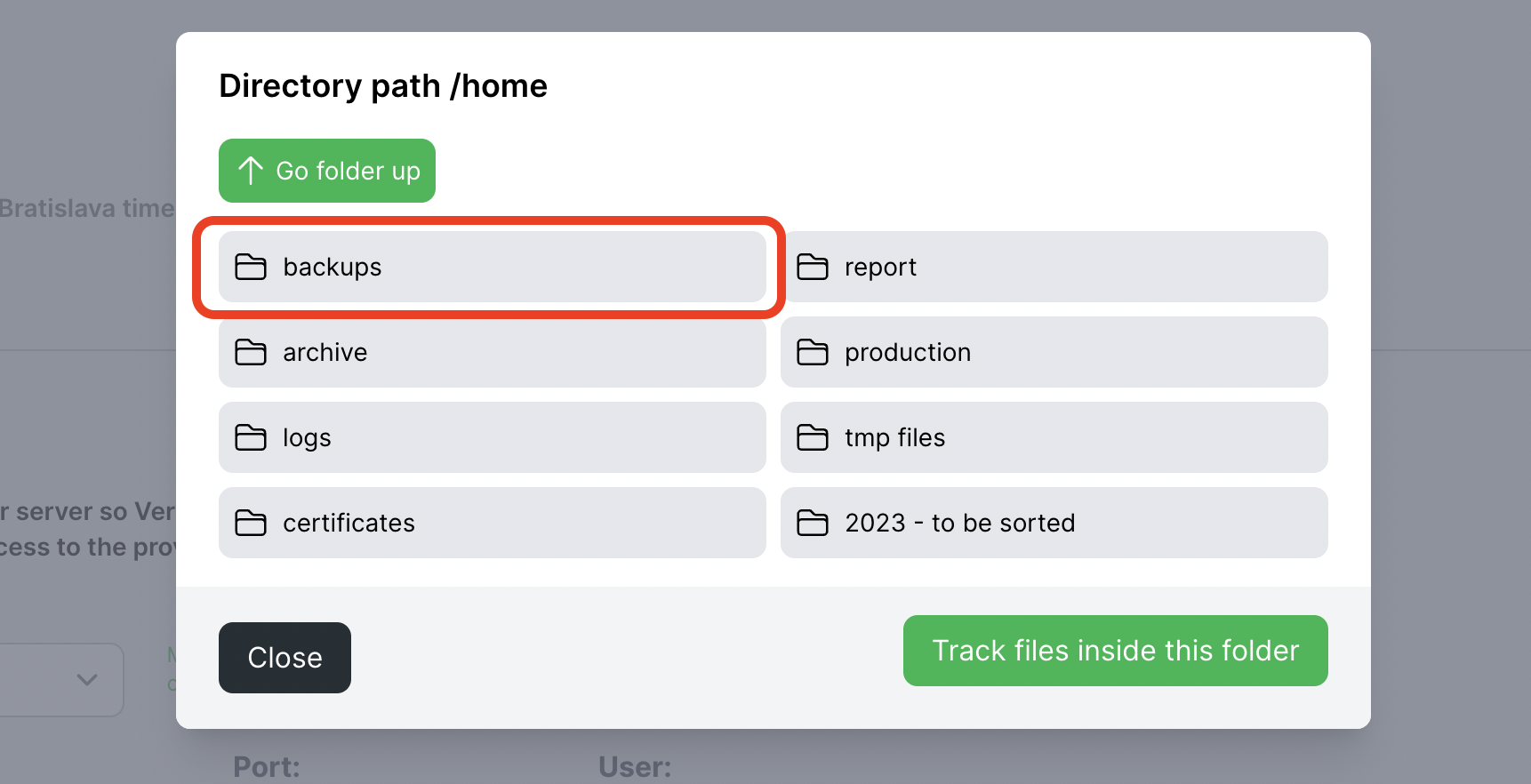 Picking directory